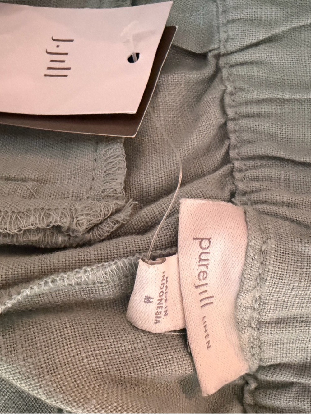 J Jill Light Green Linen Capris NWT - Picture 3 of 4